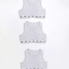 3-pack grå RI Racer Crop Tops för flickor 3-pack grå RI Racer Crop Tops för flickor