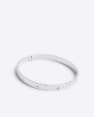Armband i stål med rhodiumbeläggning