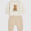 Baby Boys Cream Super Cute Bear Sweat Set Baby Boys Cream Super Cute Bear Sweat Set