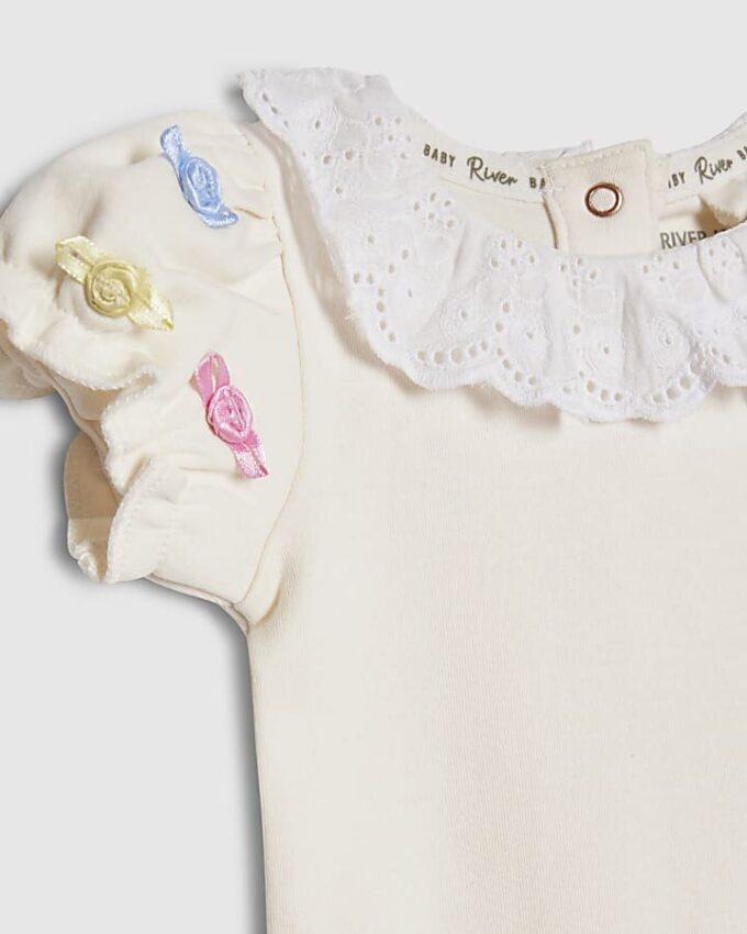 Baby Girls Cream Rosette Bodysuit Set