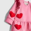 Baby Girls Pink 3D Heart Sweatshirt Set
