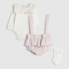 Baby Girls Pink Sailor Collar Romper Set