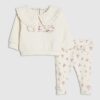 Babyflicka krämfärgat set med björnmotiv