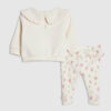 Babyflicka krämfärgat set med björnmotiv