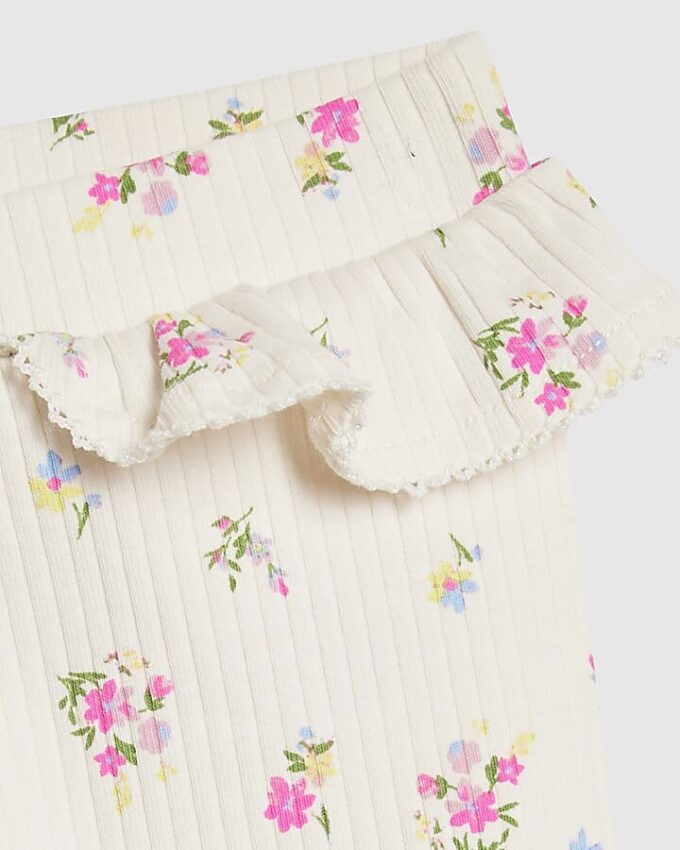 Babyflicka krämfärgat set med björnmotiv
