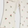 Babyflickor krämfärgat bodysuit-set med blommönster