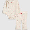 Babyflickor Krämfärgat bodysuit-set med hjärtan
