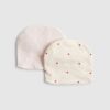 Babyflickor rosa blommig turban med rosett, 2-pack