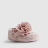 Babyflickor rosa hjärtformade ballerinaskor
