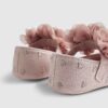 Babyflickor rosa hjärtformade ballerinaskor