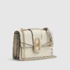 Beige axelväska med monogrampaneler