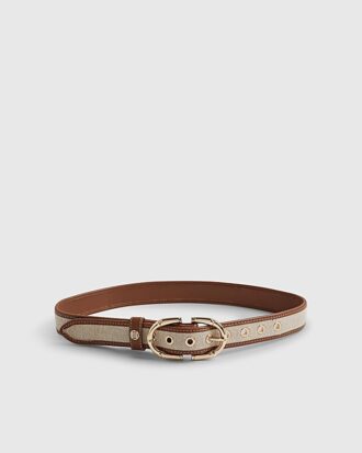 Beige bälte med bambuspänne