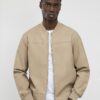 Beige bomberjacka i konstläder