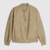 Beige bomberjacka i konstläder