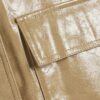 Beige bomberjacka i vinyl med trattformad hals
