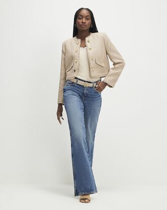 Beige boucléjacka