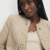 Beige boucléjacka