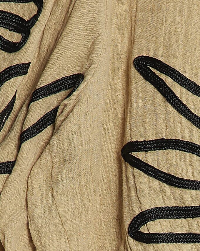Beige broderad strandkroppstop