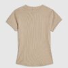 Beige figursydd ribbad T-shirt