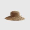 Beige floppy hatt med öppen väv