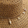 Beige floppy hatt med öppen väv