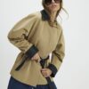 Beige kort trenchcoat med cocoonärmar