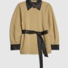 Beige kort trenchcoat med cocoonärmar