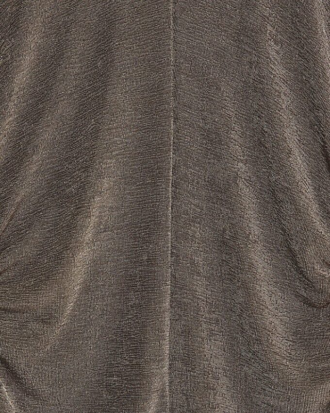 Beige kortärmad topp med rynkad midja