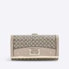 Beige lackerad RI Monogram-plånbok med paneler