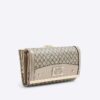 Beige lackerad RI Monogram-plånbok med paneler