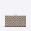 Beige lackerad RI Monogram-plånbok med paneler