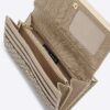 Beige lackerad RI Monogram-plånbok med paneler