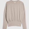 Beige långärmad mysig tröja med resårkant