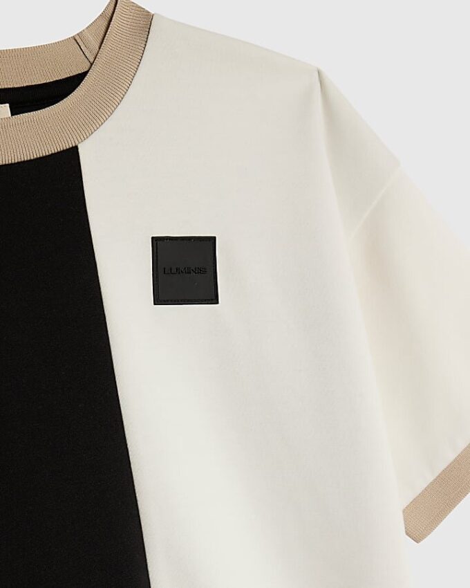 Beige Luminis-T-shirt med färgblock för pojkar