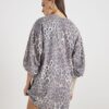 Beige miniklänning i sweatshirt med leopardmönster
