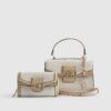 Beige miniväska med monogram