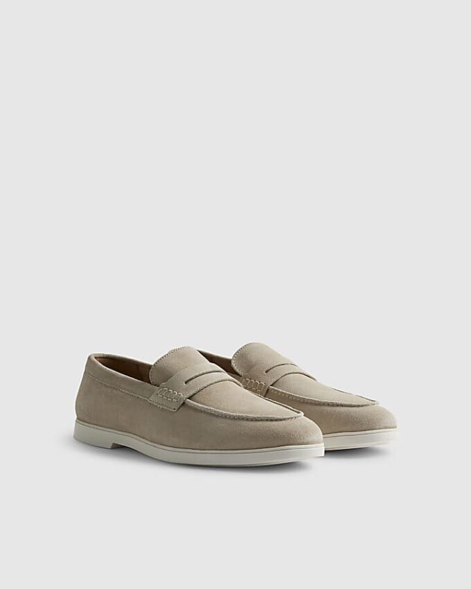 Beige mockaskor