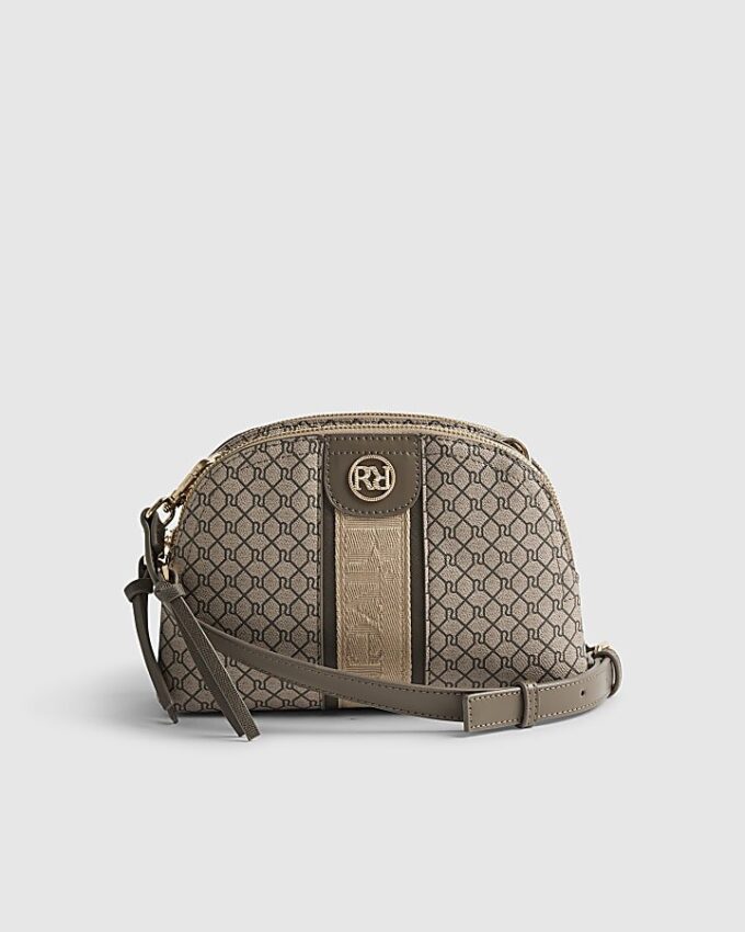 Beige monogram crossbody-väska