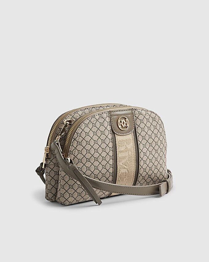 Beige monogram crossbody-väska