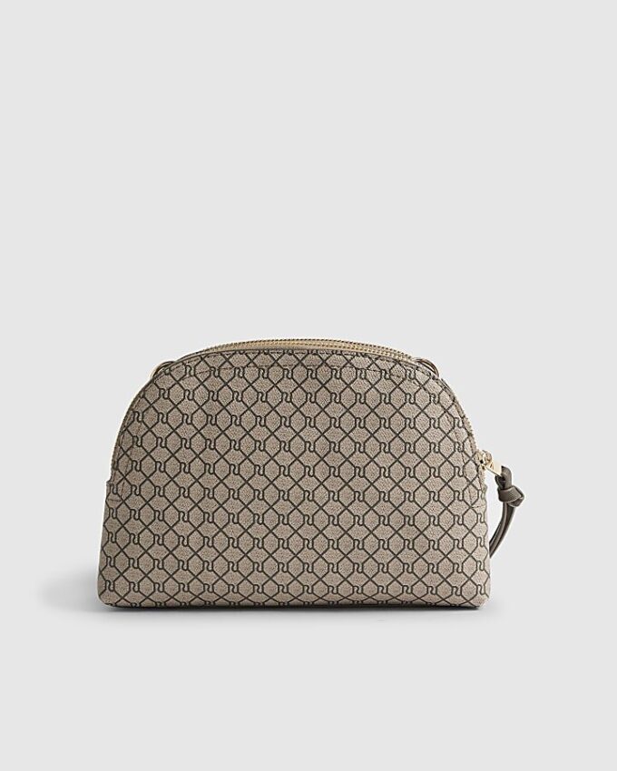 Beige monogram crossbody-väska