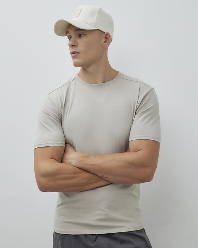 Beige Muscle Fit T-shirt Beige Muscle Fit T-shirt