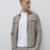Beige muskelpassad skjortjacka