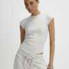 Beige mysig T-shirt med korta ärmar