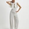 Beige mysiga joggingbyxor med ballongben