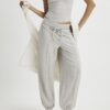 Beige mysiga joggingbyxor med ballongben