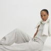 Beige mysiga joggingbyxor med ballongben