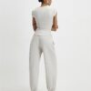 Beige mysiga joggingbyxor med ballongben