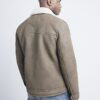 Beige nubuckjacka med normal passform