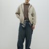 Beige oversized hoodie med dragkedja