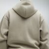 Beige oversized hoodie med dragkedja